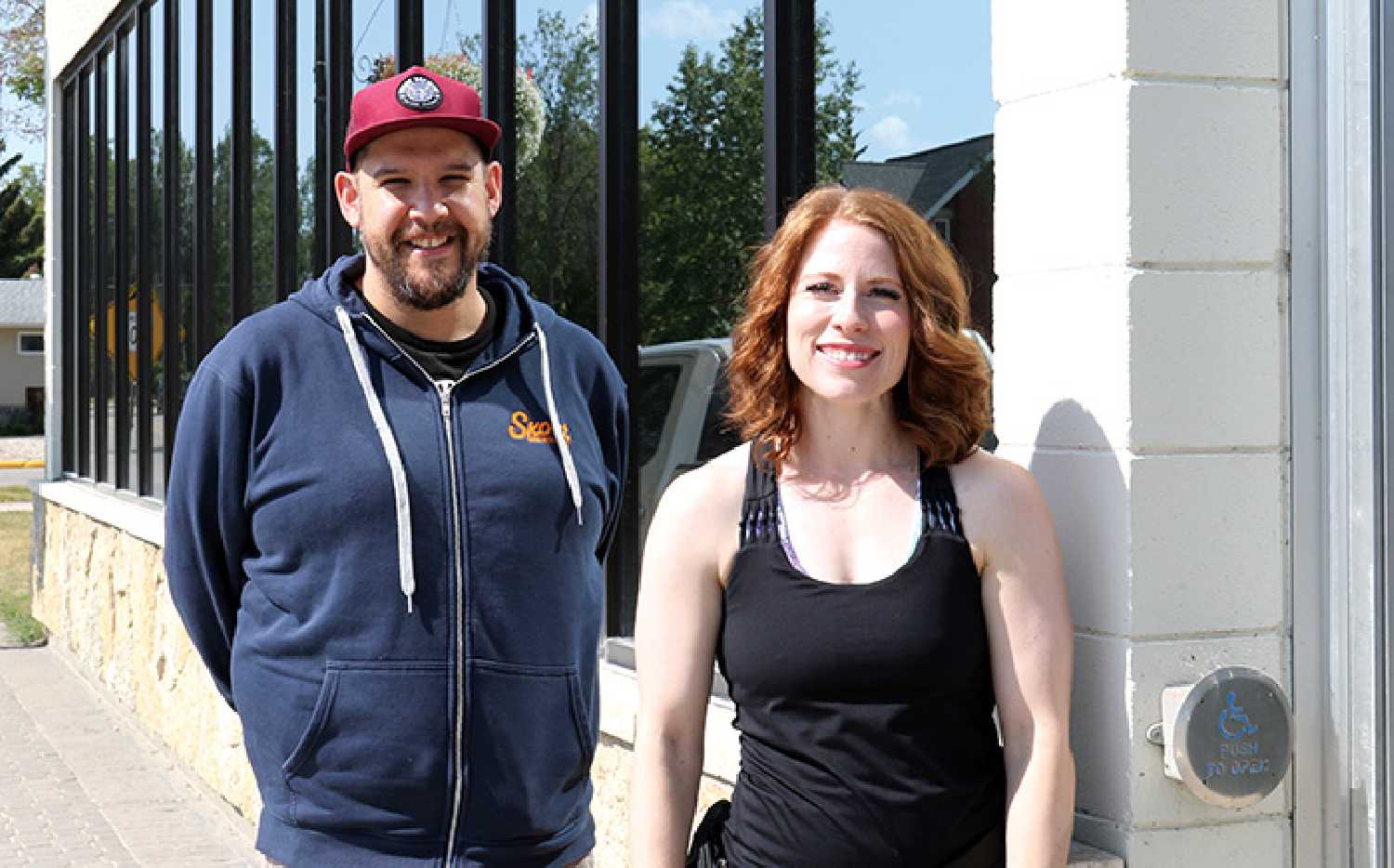 Aaron Grandguillot of Skout Brewing and Jill Dowling of Iron Prairie Strength Lab, the organizers of the Beer Mile on September 7.